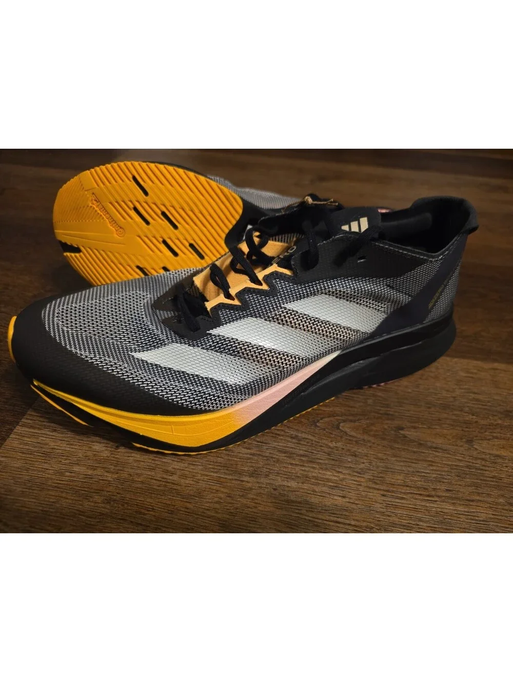 Size 9.5 Adidas Adizero Boston 12 2024 Athlete Pack Core Black Spark Men IF9212